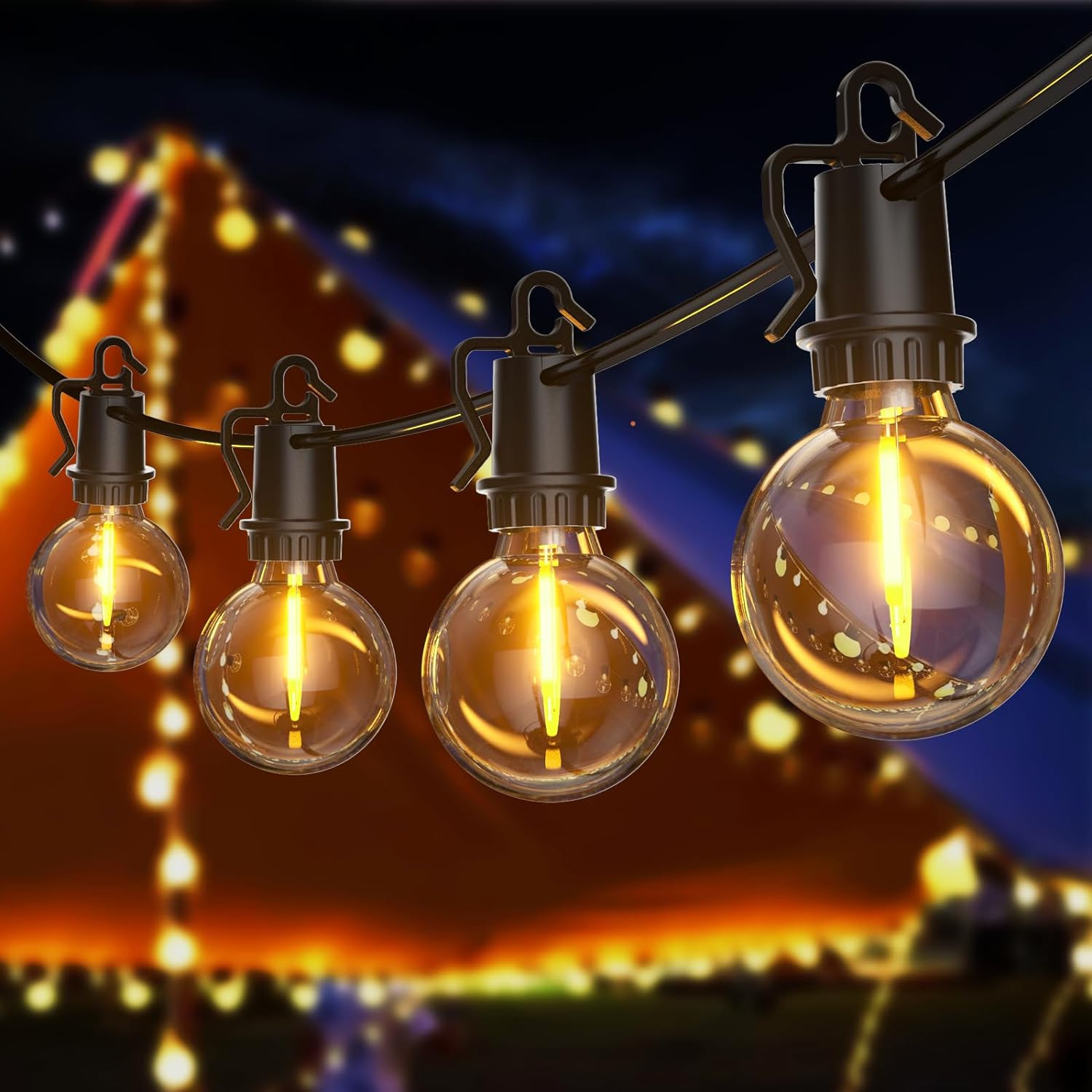 Catena Luminosa Esterno 20M G40 LED - 30+2 Lampadine 2700K Impermeabile