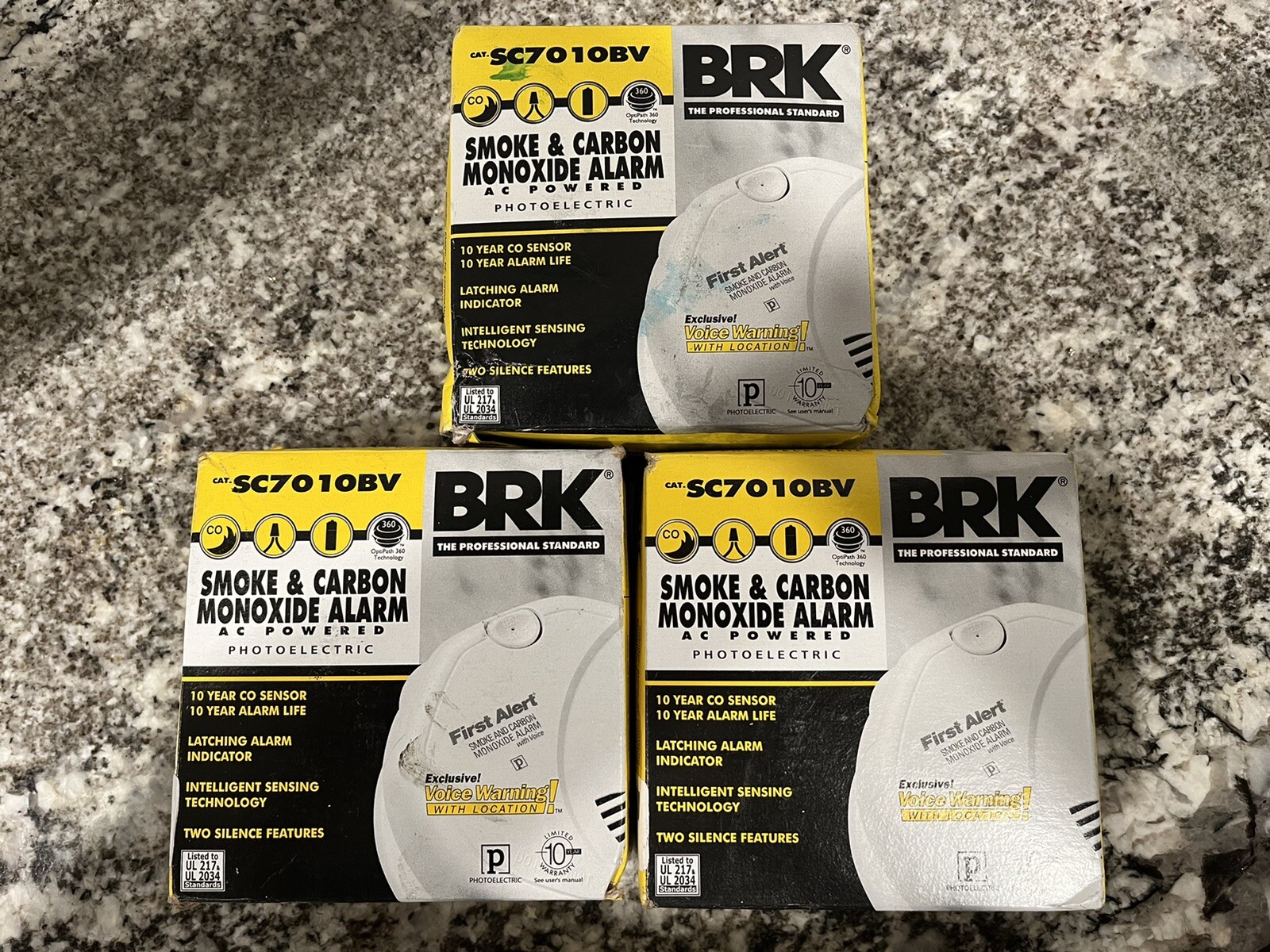 3x New BRK Smoke & Carbon Monoxide Alarm SC7010BV. ( FIRE ) eBay