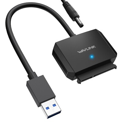 WAVLINK SATA to USB Type-A Hard Drive Cable, 5Gbps USB3.0 to Sata Cable Suppo...