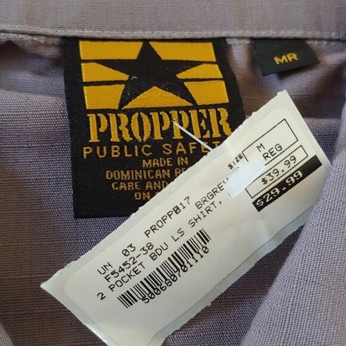 NWT Propper 2-Pocket BDU Battle Rip 65/35 Poly/Cotton Ripstop Shirt Size M NWT - Picture 5 of 5