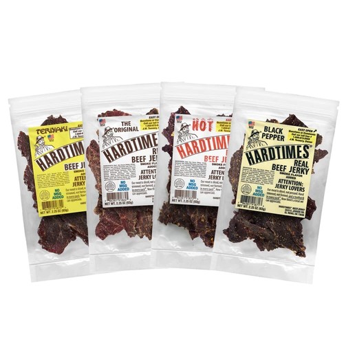 Hardtimes Handcrafted Beef Jerky Variety Flavors 4 PC 2.25 oz. Bags