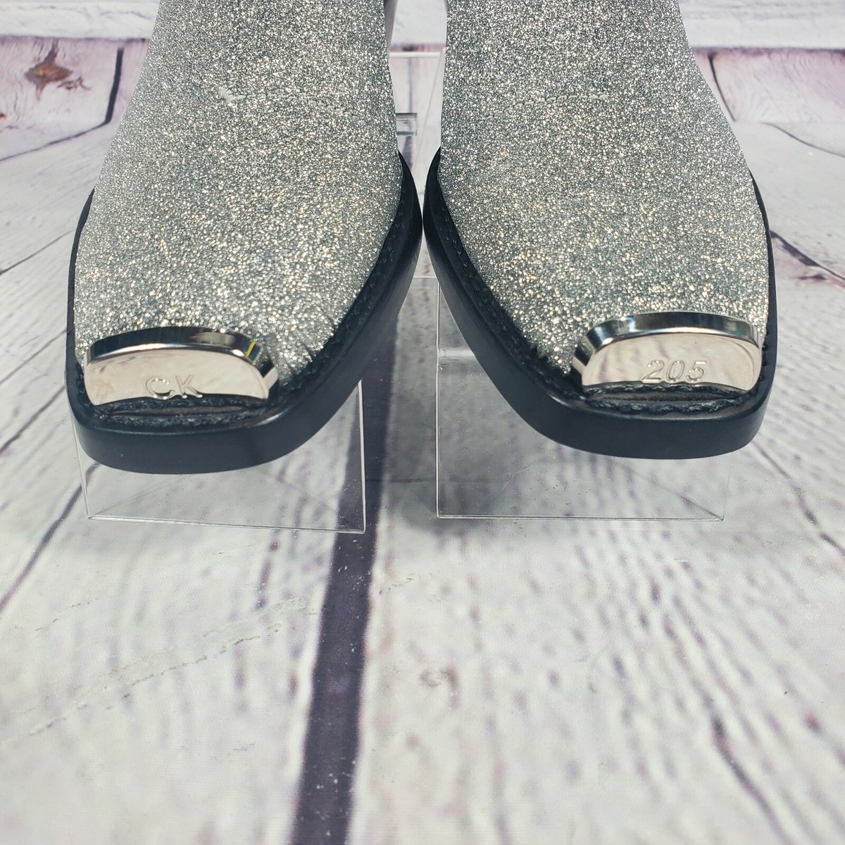 1234　  205w39nyc Calvin Klein Women's Size 7 Silver Glitter Western Boots