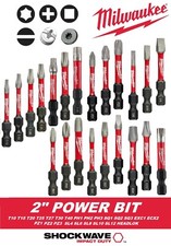 Milwaukee Shockwave Impact Driver Bits 2 Inch Length ALL SIZES 2"