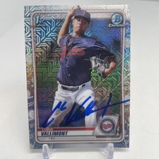 CHRIS VALLIMONT 2020 1ST BOWMAN CHROME MOJO REFRACTOR Baltimore Orioles Signed