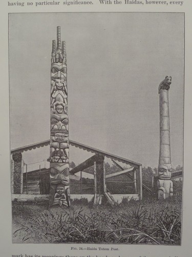 Haida Indian Totem Posts 1886 Original Print