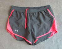 Ladies Under Armour Shorts Breathable Drawstring Running Shorts Fly By 2 Small