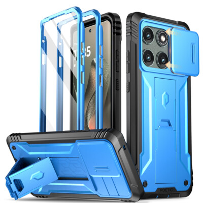 For Motorola Moto Edge 2025 Case | Poetic with Kickstand Built-in-Screen Blue