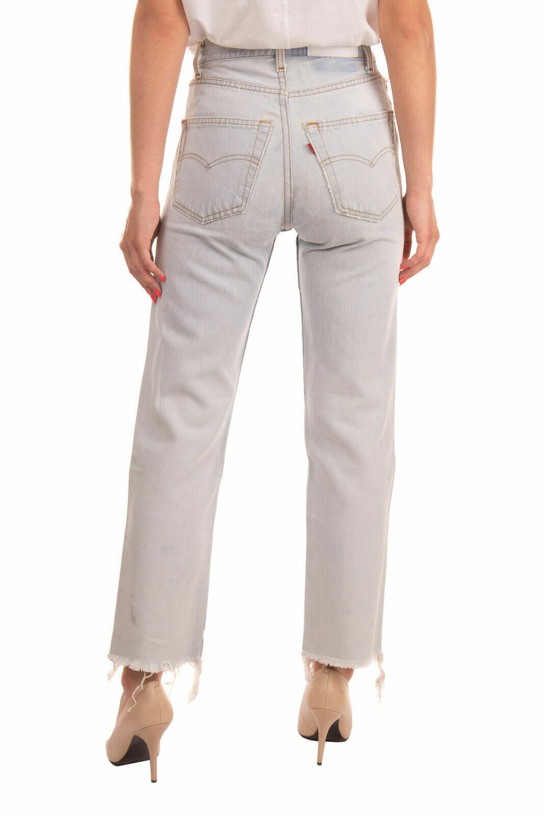 RRP €450 Authentic RE/DONE By LEVI'S Ripped Cropped Jeans Size 24 image 4