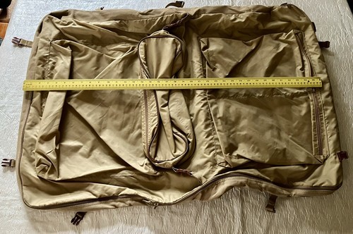 Vtg Eddie Bauer Duck Canvas Leather FORD Folded Hanging Garment Travel Bag - Picture 21 of 24