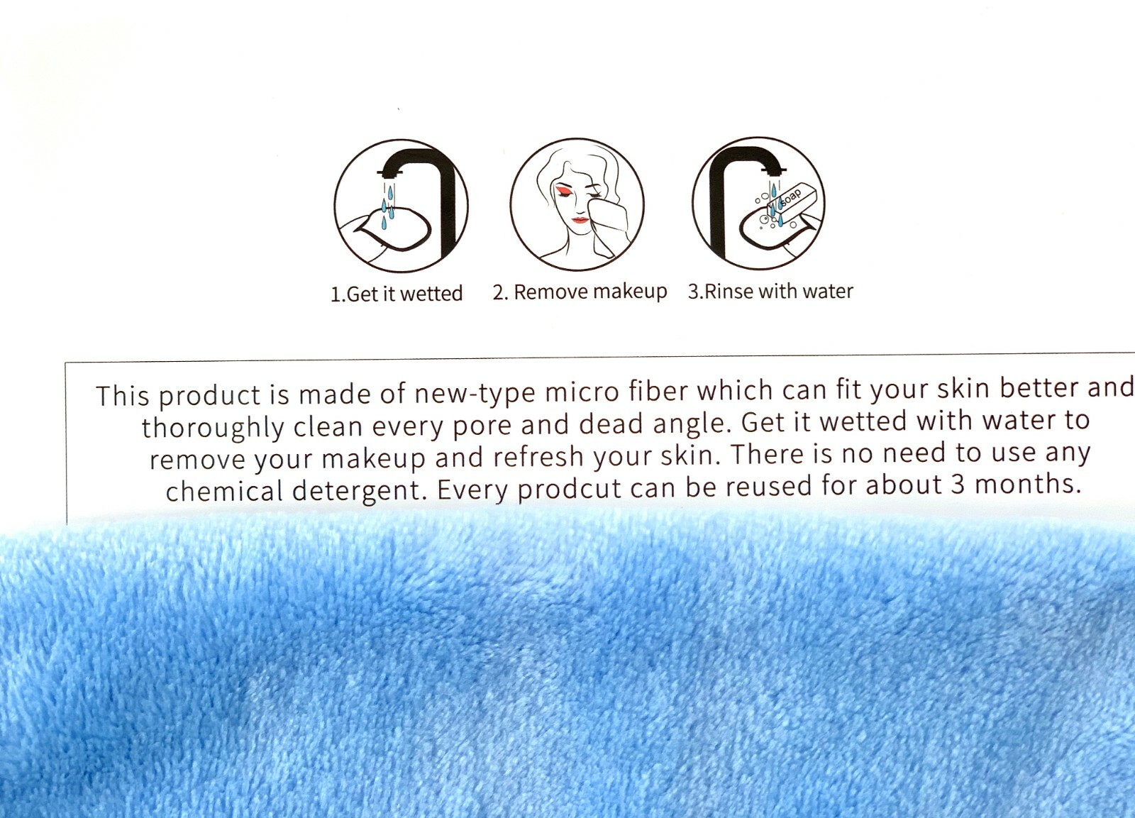 4 Pack Makeup Remover Facial Cloth Towels, Soft Reusable & Chemical Free