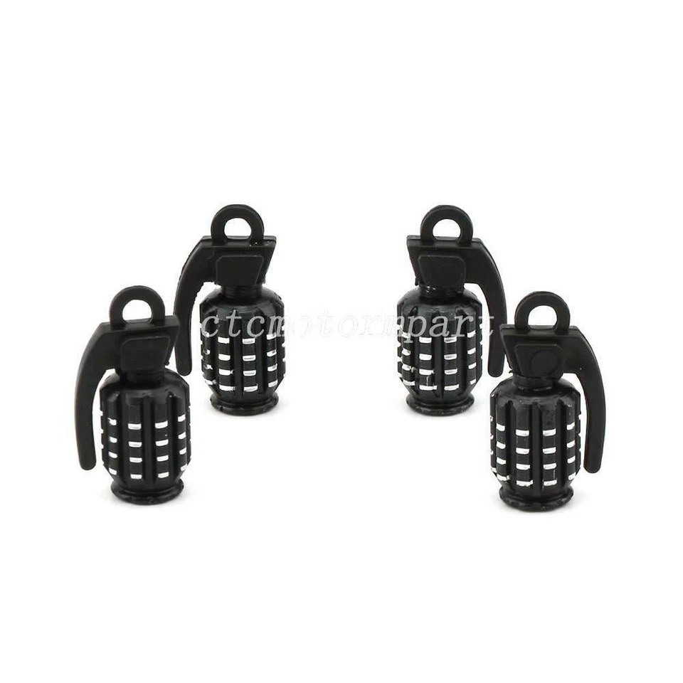 4 PIEZAS Tapas de válvula de vástago de aire de neumático/rueda granada negra para bicicleta Harley-Davidson Foto 2 de 3