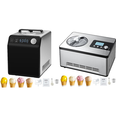 VEVOR Elektrsiche Eismaschine 2L Eiscreme Frozen Joghurt Sorbet Edelstahl Gelato