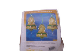 SUNRISE FLOCKED ORNAMENT KIT ''GOLDEN BELLS'' BY HERRSCHNERS SET OF 3 NIP