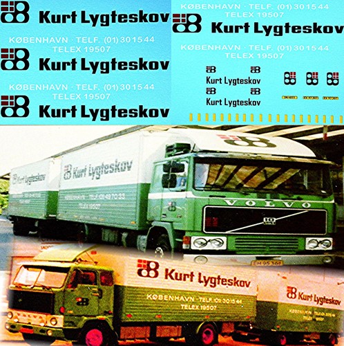 Kurt Lygteskov København Danmark Volvo F12 +F89 1:87 Truck Decal Sticker