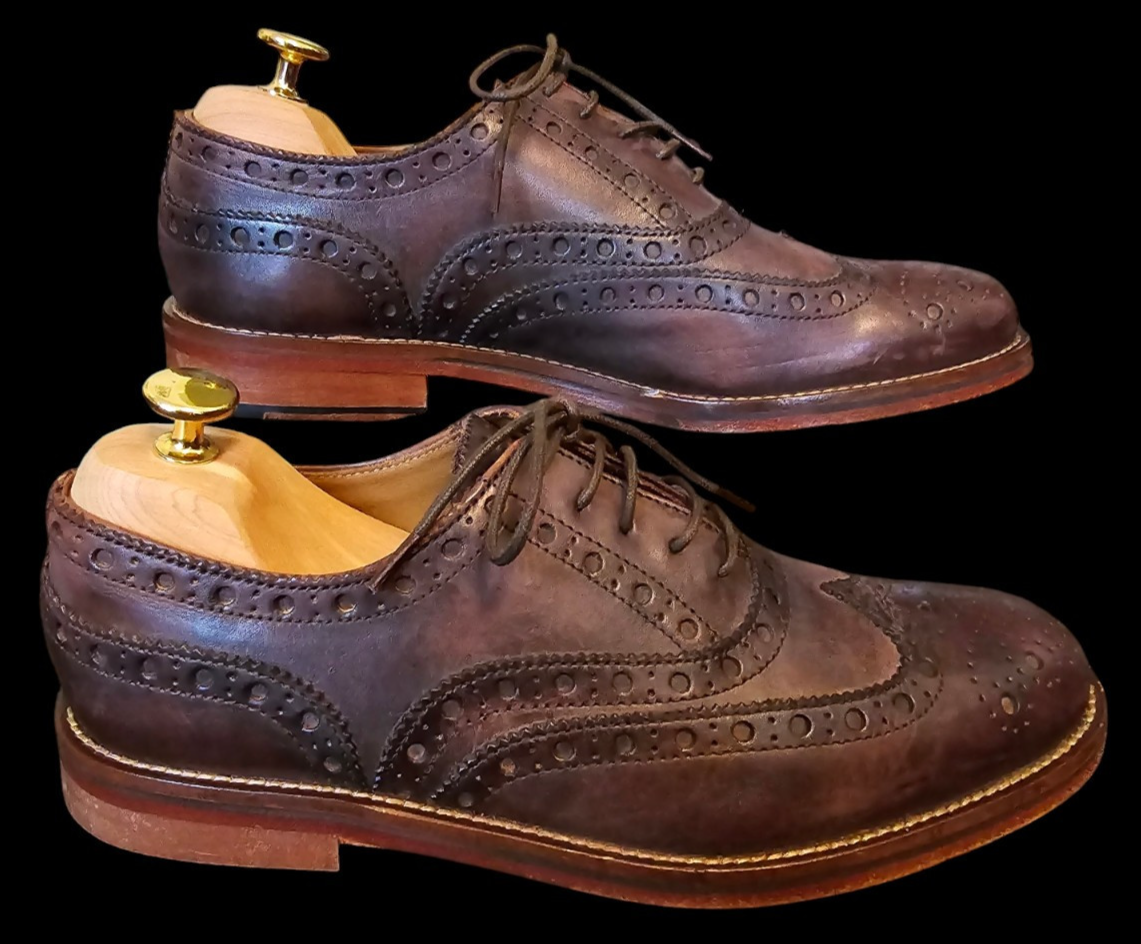 CHAPMAN MOORE Men's Shoes Montague Model Brown Leather Brogue UK Size