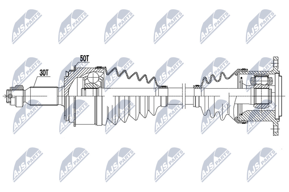 NTY NPW-MS-081 Drive Shaft for MITSUBISHI