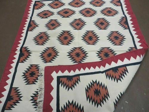 5' X 8' Hand Woven Wool Rug Contemporary Kilim Dhurrie Modern Oriental Area Rug - Picture 11 of 12