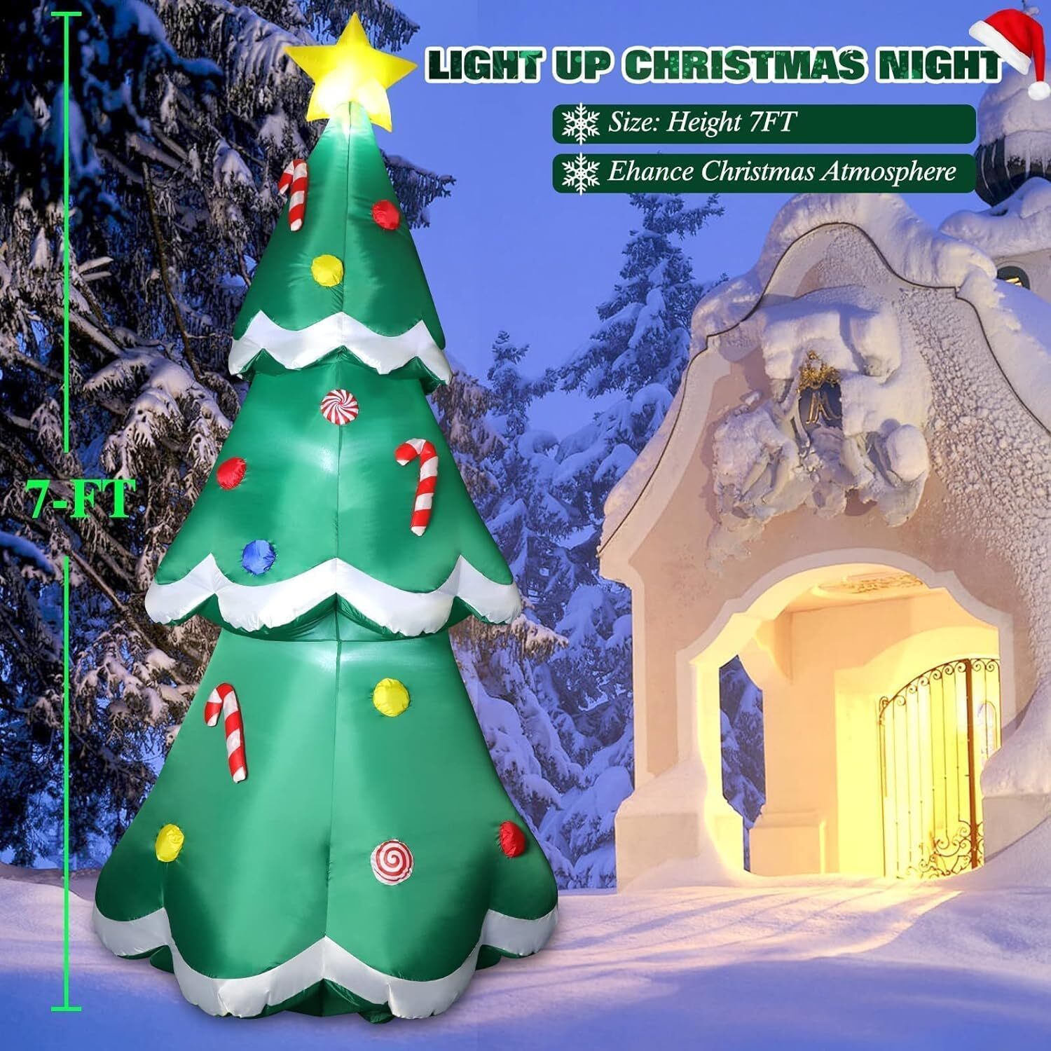 7FT Christmas Inflatable Tree LED Lights Blow up Outdoor Yard Party Decoration eBay