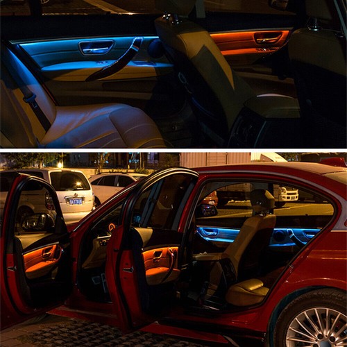 4pcs Blue Ambient Light LED Interior Panel Door Decor Kit For BMW 3 Series F30 - Picture 6 of 6