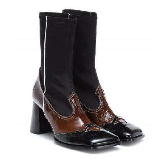 Damenschuhe Schlupf Stiefeletten Stretch Blockabsatz Pumps Farbblock Freizeit Damenschuhe Schlupf Stiefeletten Stretch Blockabsatz Pumps Farbblock Freizeit
