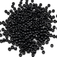 1000 Pcs Acrylic Black Pony Beads 6X9Mm Bulk for Friendship Bracelet Necklace Je