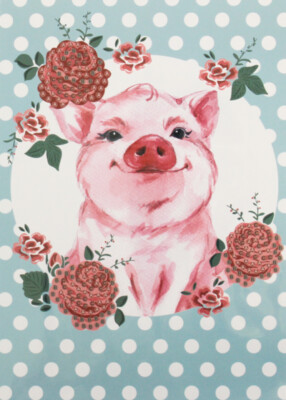 Diamond Painting Grußkarte Schwein18x13 cm  - Neu