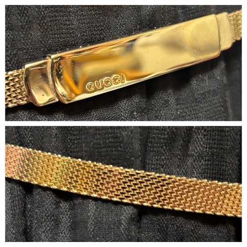 GUCCI Plate Mesh Belt Metal Gold from japan dhl fedex free shipping - Picture 16 of 16