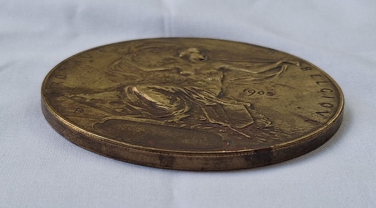 Universal Exhibition Liege 1905 -Kingdom Belgium old medal signed