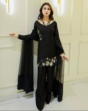 Pakistani Black Salwar Kameez Ready To Wear Suits Indian Wedding Party Bollywood