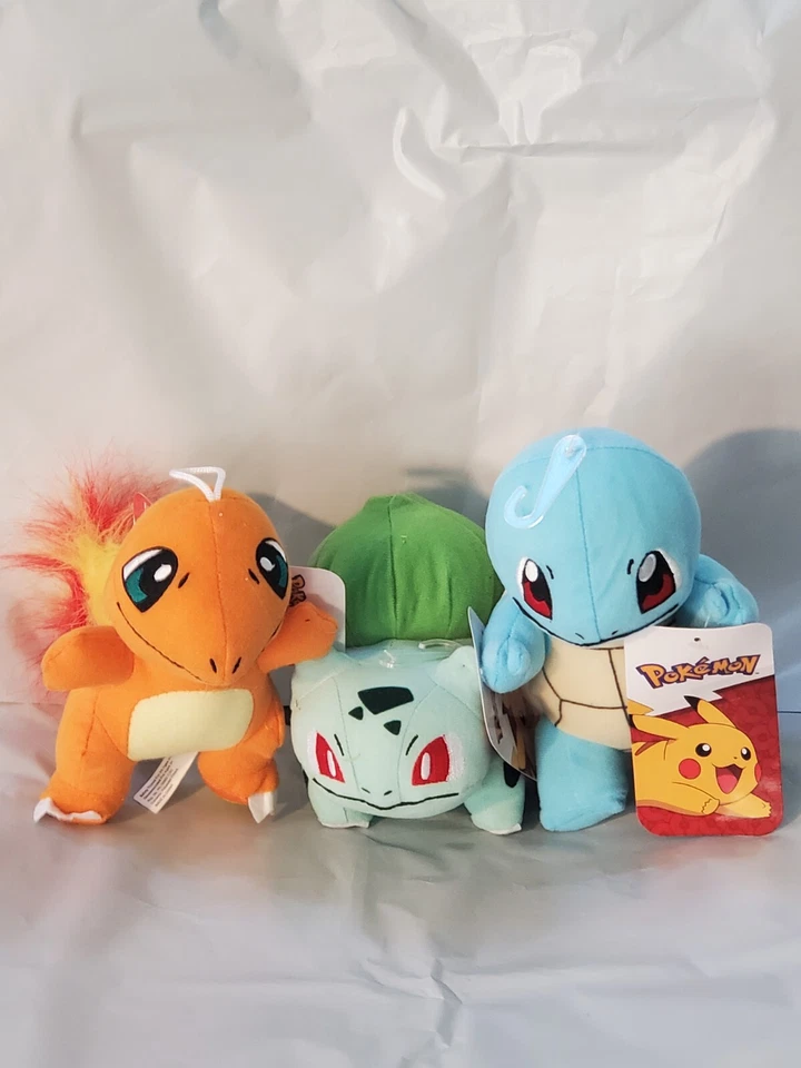 Official Licensed Pokemon Squirtle Bulbasaur and Charmander Plush Stuffed Toy - Image 3 of 4