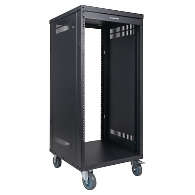 Sound Town 21U Universal Steel Rack, w/ 3'' Locking Casters (STRK-M21U)
