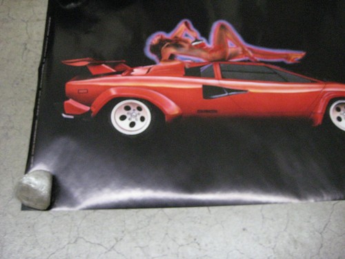 Beauté et Bête Lamborghini voiture garage salle de jeux affiche vintage 1984 C1330 - Photo 4/7