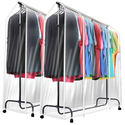 Sorbus 6ft Clear Garment Rack Cover - 2 Pack (Clothing Rack NOT Included)