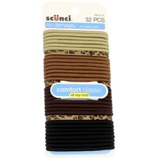2 Pack Scunci No Damage All Day Hold Hair Elastics, 32 Ct