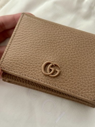 Gucci GG Marmont Card Case Wallet – Nude/Beige
