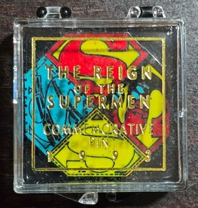 The Reign Of The Supermen Commemorative Pin in Case 1993 DC Comics Mint!!
