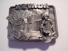 Belt Buckle Nevada Gambling Gold Panning Prospector New Never Used Vintage. 1982