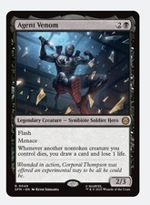 Agent Venom | MTG SPM | Black Symbiote Soldier Flash Menace Card Draw Rare | NM