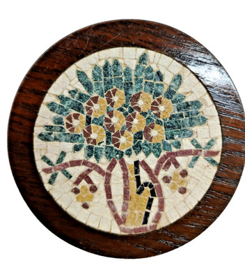 Handmade natural stone mosaic tile Madaba tree Decapolis Roman City's holy land