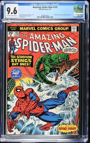 AMAZING SPIDER-MAN 145 CGC 9.6 V1 MARVEL 1975! SCORPION & GWEN STACY CLONE! 144!