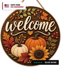 Fall Decorations for Home - Fall Thanksgiving Welcome Sign for Front Door Rust