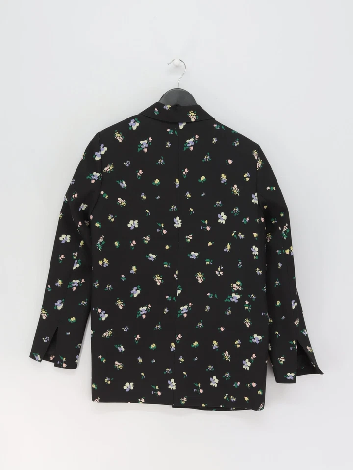 Oasis Women's Blazer UK 10 Black Floral 100% Polyester Overcoat - Image 2 of 4