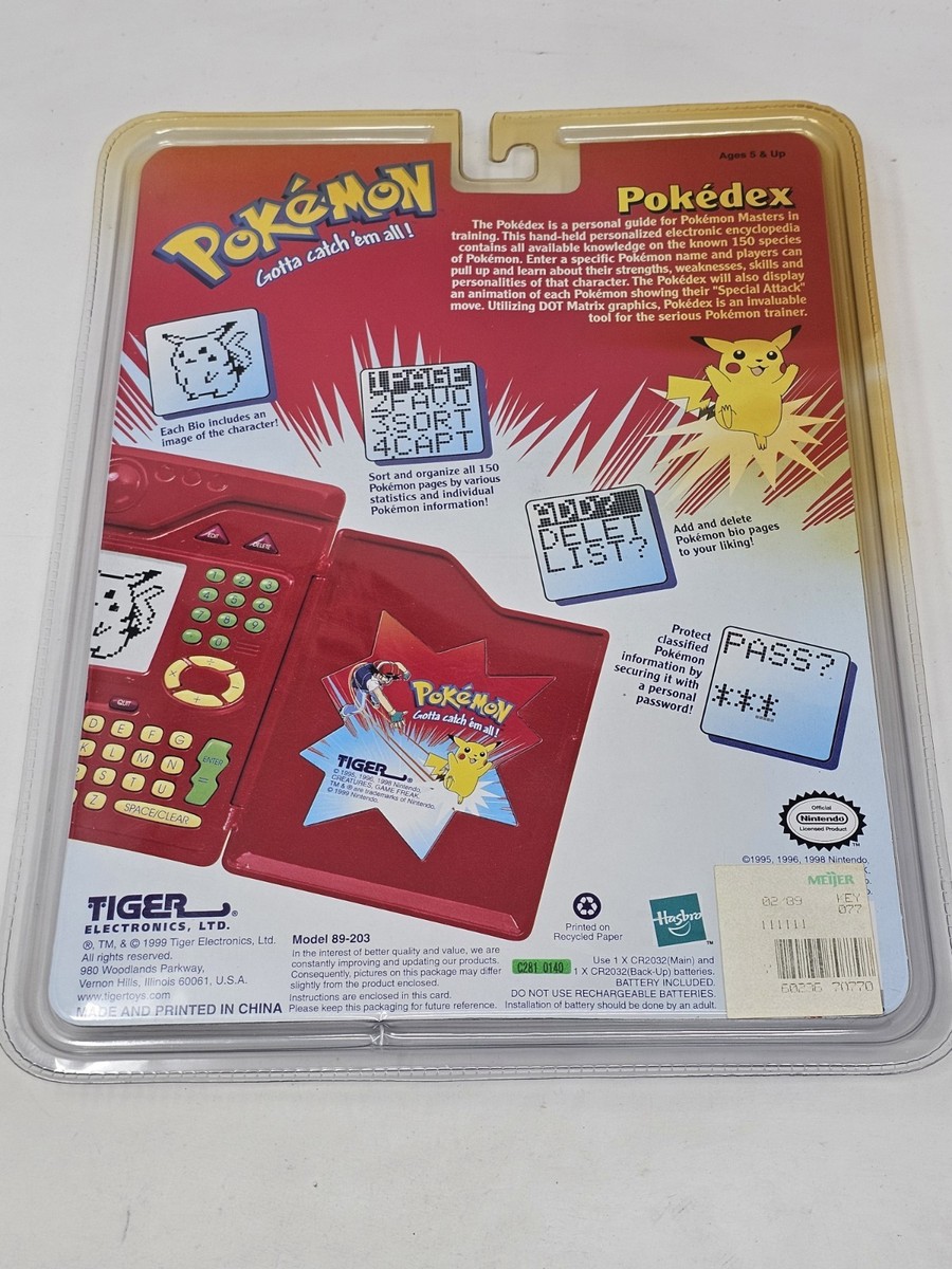 Pokemon Pokedex Hasbro Tiger 1999 Vintage Factory-Sealed