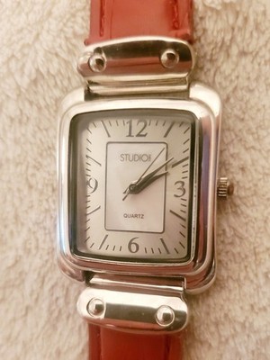Ladies Studio MOP Anolog Watch New Battery Silver Dial Pink Band. Ships Now.