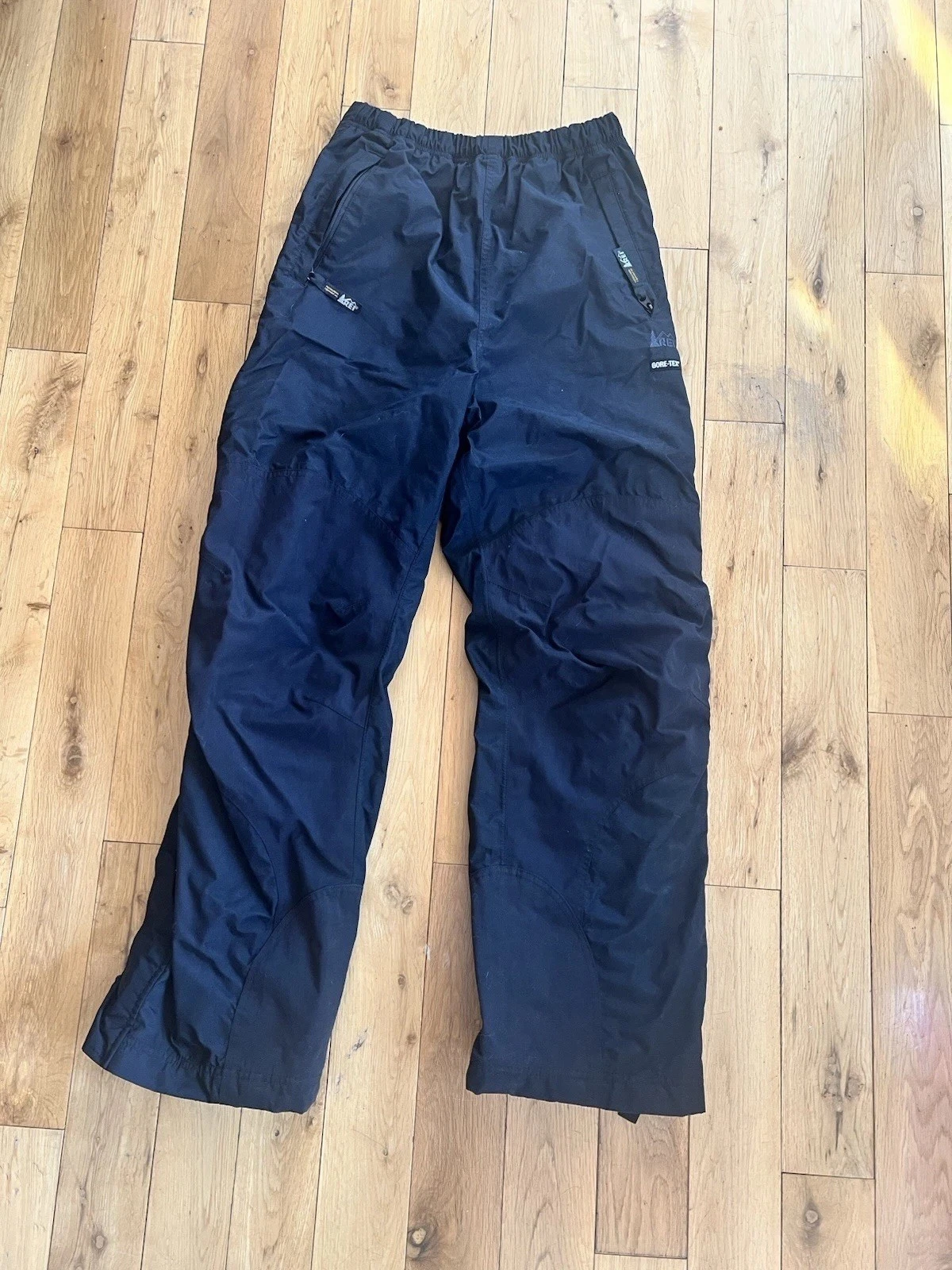 REI Goretex Black Pants Retro Snow Hiking Size M Men's Waterproof Lined