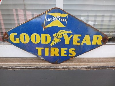 Vintage Goodyear Tires Porcelain Metal Sign