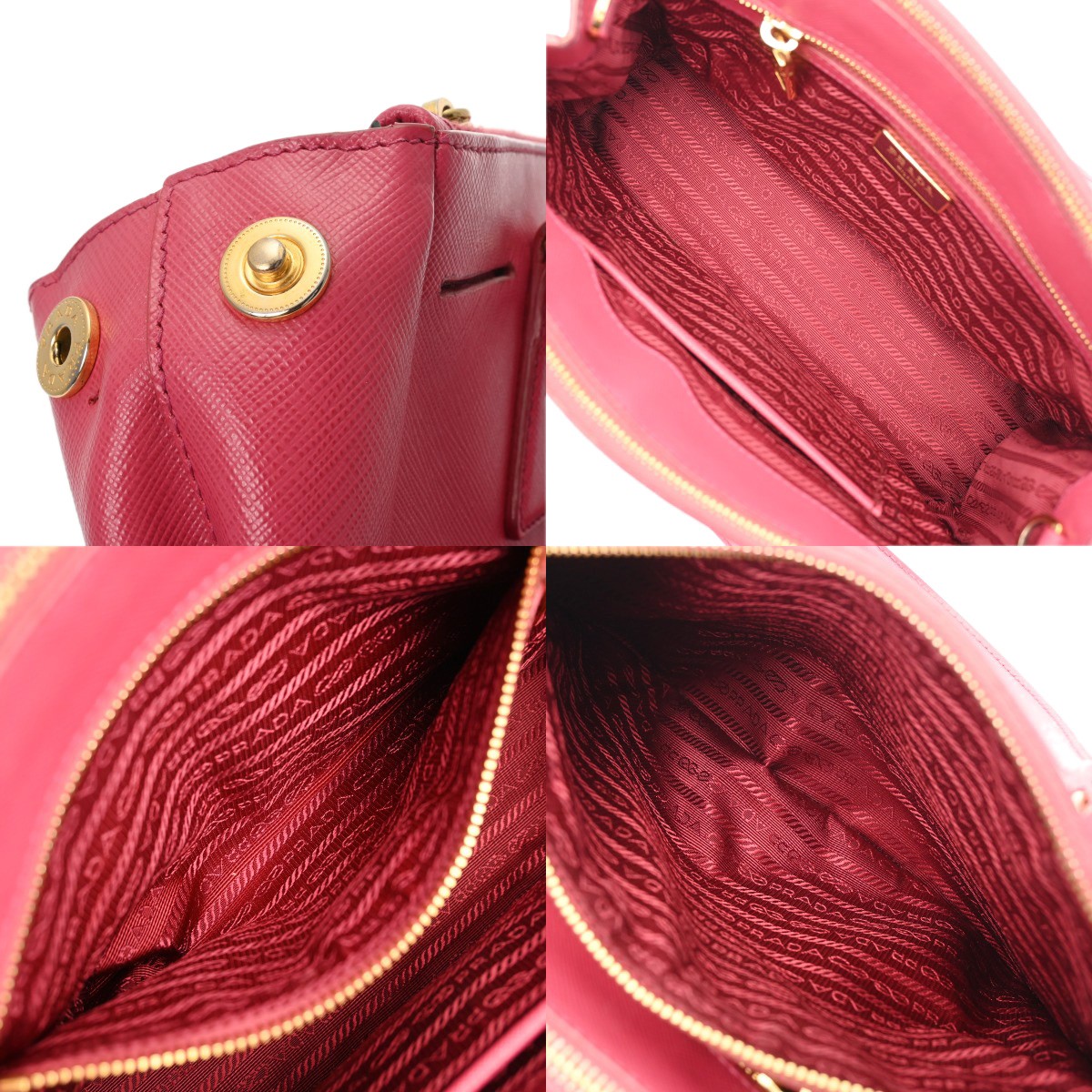 PRADA 2WAY Safiano leather pink Women Handbag thumbnail 7