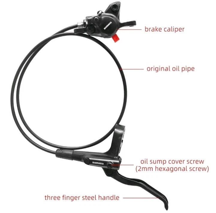 Комплект гидравлических дисковых тормозов для горного велосипеда MT200 с роторами RT26 160 мм левый передний 800 мм правый - Изображение 4 из 4
