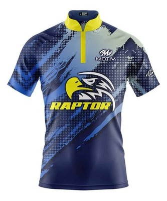 CUSTOM NAME Motiv Sky Raptor Bowling Jersey Long & Short Sleeve Shirts