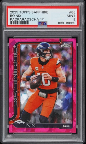 2025 TOPPS CHROME SAPPHIRE EDITION PADPARADSCHA 1/1 #88 BO NIX 1/1 PSA 9